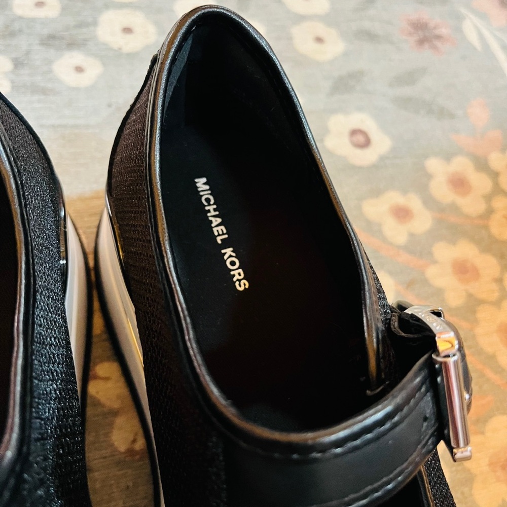 New Michael Kors Hayes Mary Jane Platform Sneakers Black Mesh Sz 8 MSRP$175 - Picture 6 of 15